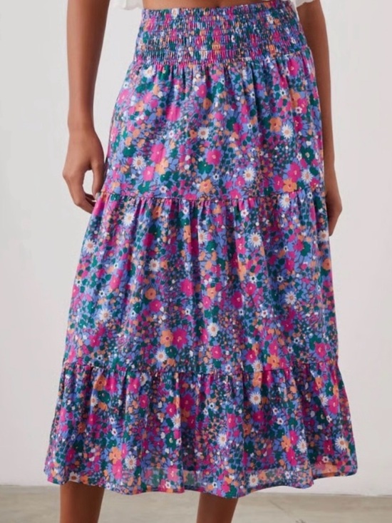 Rails Dresses & Skirts - RAILS Edina Floral Tiered Cotton Skirt Leilani Floral Midi Skirt Sz M Boho EUC